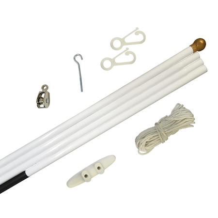 Global Flags Unlimited Colonial Flagpole Set 12'x1.375" 204271